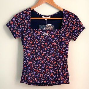 Vans Floral Crop Top | Size S | Y2K Retro Skate Bloom-NWT